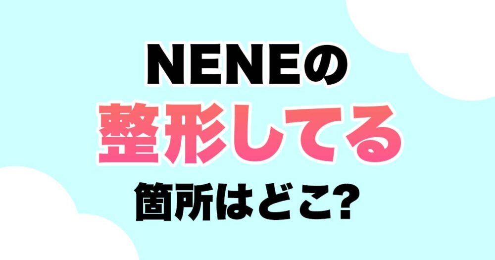 【ラッパー】NENEは整形してる？顔変わった箇所3つ！ダサい？